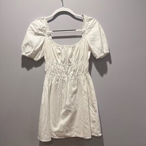 Reformation - Puff Sleeve Smock Dress in White